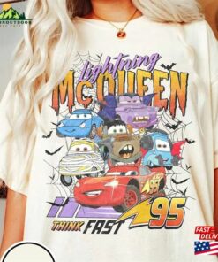 Retro Lightning Mcqueen Halloween Comfort Colors Shirt Disney Pixar Cars Matching T-Shirt Hoodie