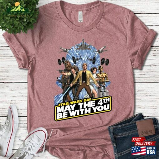 Retro May The Fourth Group Shot Shirt Star Wars Day 2023 T-Shirt Galaxy Sweatshirt Classic