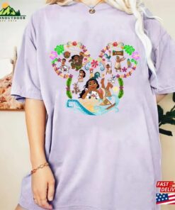 Retro Moana And Maui Mickey Ears Comfort Color Shirt Disney Cool T-Shirt Movie Crewnecks Hoodie Sweatshirt