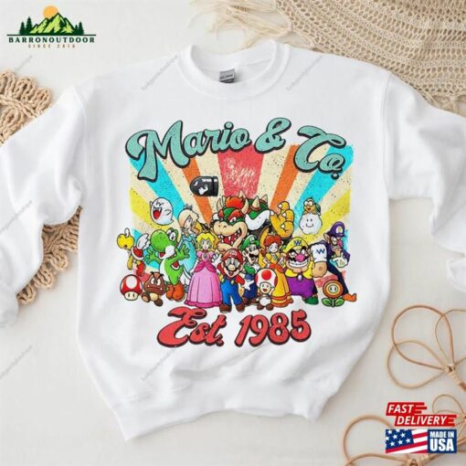 Retro Return To Mario Co Sweatshirt The Super Bros Movie T-Shirt