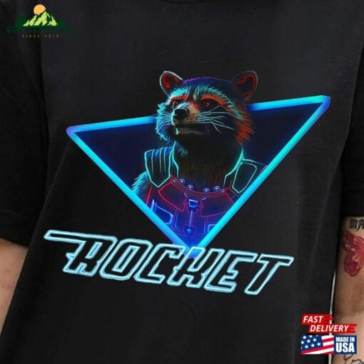 Retro Rocket Racoon Shirt Marvel Studio Guardians Of The Galaxy Raccoon Classic T-Shirt