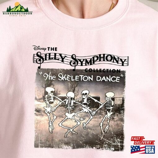 Retro Silly Symphony Sweatshirts Disney Halloween Shirt The Skeleton Dance Classic Hoodie