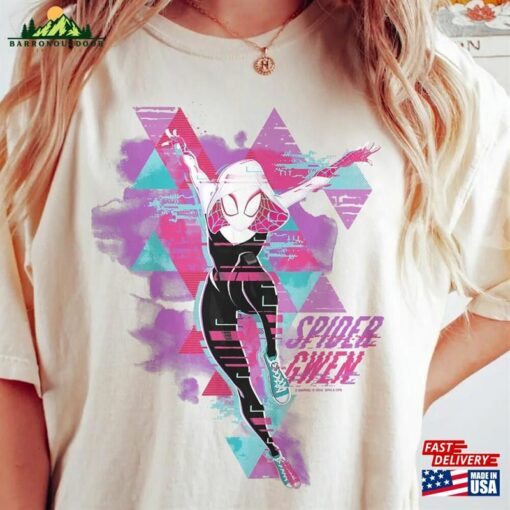 Retro Spider Gwen Glitch Comfort Color Shirt Man 2023 Classic T-Shirt