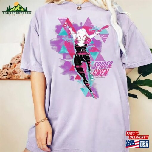 Retro Spider Gwen Glitch Comfort Color Shirt Man 2023 Classic T-Shirt