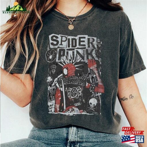 Retro Spider Punk Shirt Man 2023 T-Shirt Classic