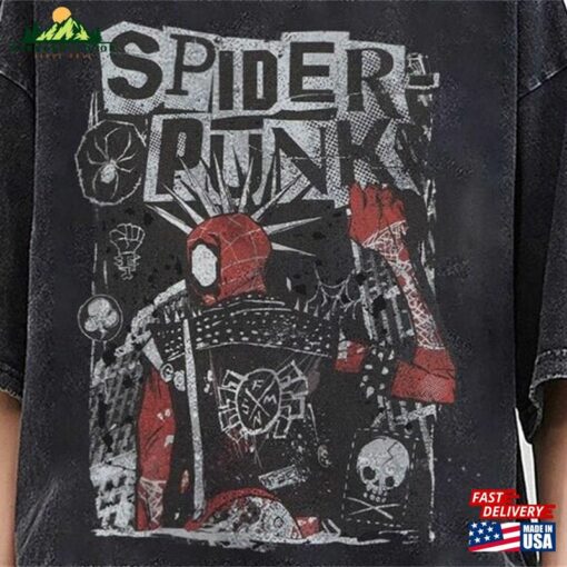 Retro Spider Punk Shirt Man 2023 T-Shirt Classic