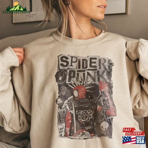 Retro Spider Punk Shirt Man Across The Classic Sweatshirt