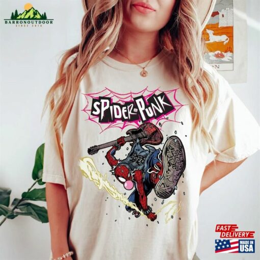 Retro Spider Punk Shirt Man Across The Hoodie Classic