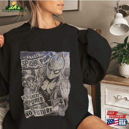 Retro Spider Punk Shirt Man Across The Sweatshirt Classic