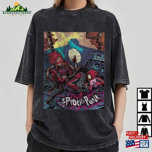 Retro Spider Punk Shirt Man Across The T-Shirt Hoodie