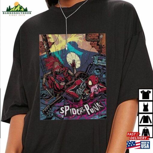 Retro Spider Punk Shirt Man Across The T-Shirt Hoodie