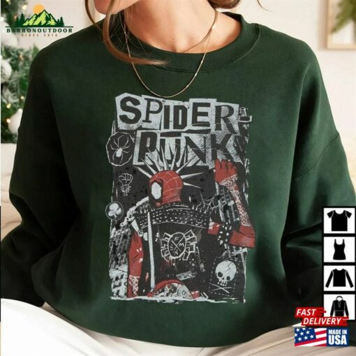 Retro Spider Punk Shirt Man Across The T-Shirt Unisex