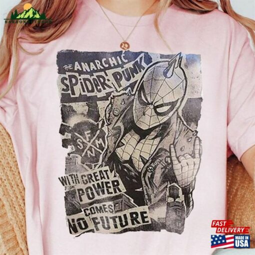 Retro Spider Punk Shirt Marvel Gift Unisex Classic