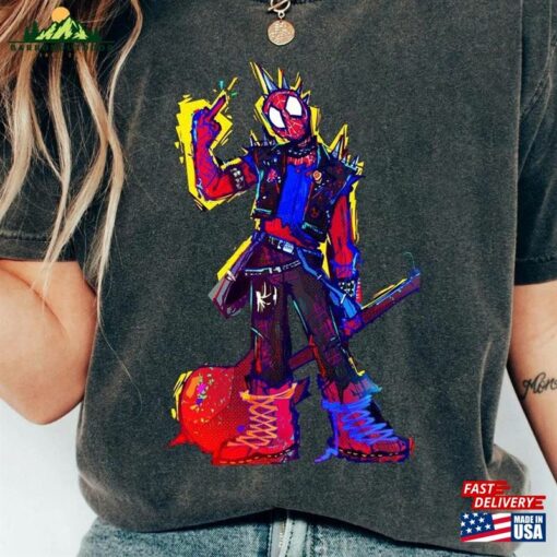 Retro Spider Punk Shirt Spiderman Merch Spiderverse T-Shirt Hoodie