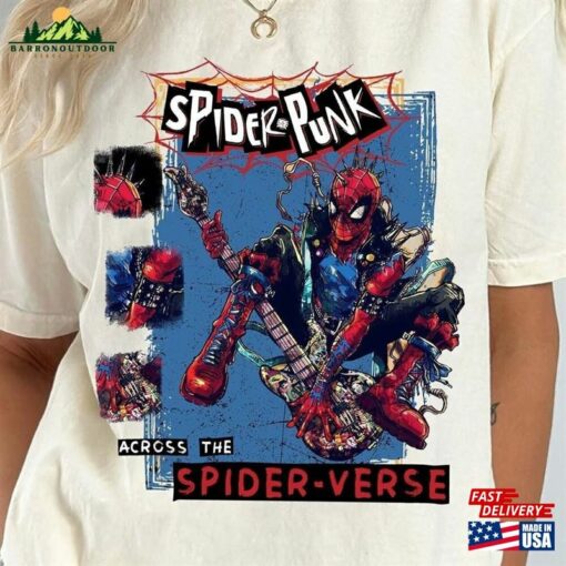 Retro Spider Punk Shirt Spiderverse Miles Morales Sweatshirt Hoodie