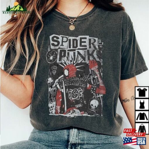 Retro Spider Punk Tee Man Across The T-Shirt Hoodie