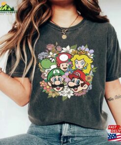 Retro Super Mario Floral Comfort Color Shirt The Bros Movie Return To Unisex T-Shirt Retro Super Mario Floral Comfort Color Shirt The Bros Movie Return To Unisex T-Shirt