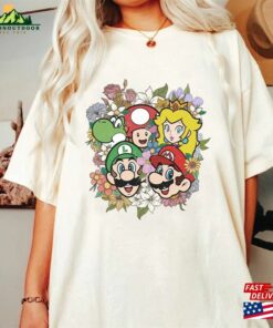 Retro Super Mario Floral Comfort Color Shirt The Bros Movie Return To Unisex T-Shirt