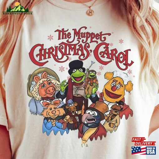 Retro The Muppet Christmas Carol Group Comfort Colors Shirt Kermit Frog Miss Piggy Xmas Movie T-Shirt Hoodie