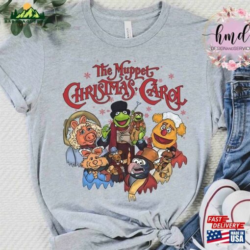 Retro The Muppet Christmas Carol Group Shot Shirt Kermit Frog Miss Piggy Xmas Movie Tee Unisex Sweatshirt