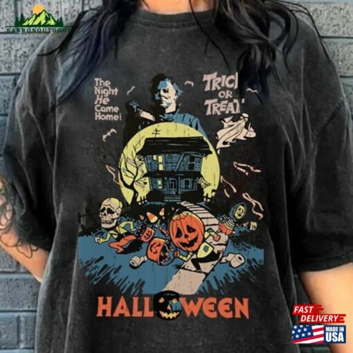 Retro The Night He Came Home Comfort Color Tee Halloween Trick Or Treat Sweatshirt Michael Myers Shirt T-Shirt Unisex