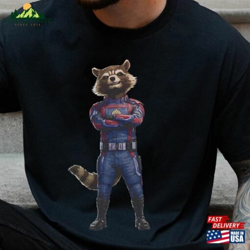 Rocket Hero Pose Shirt Raccoon Guardians Of The Galaxy Vol 3 Classic Unisex