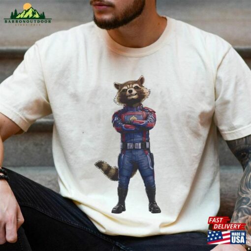 Rocket Hero Pose Shirt Raccoon Guardians Of The Galaxy Vol 3 Classic Unisex