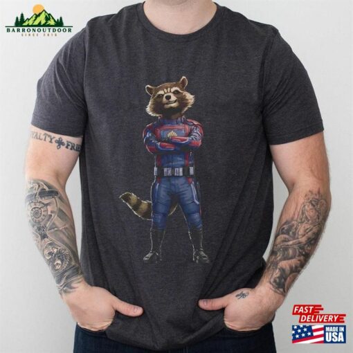 Rocket Hero Pose Shirt Raccoon Guardians Of The Galaxy Vol 3 Classic Unisex