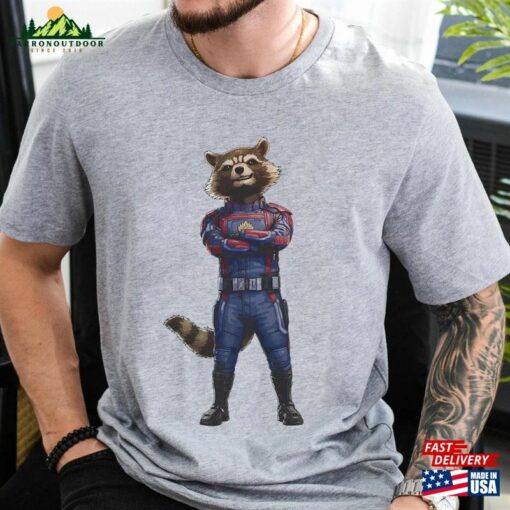 Rocket Hero Pose Shirt Raccoon Guardians Of The Galaxy Vol 3 Classic Unisex