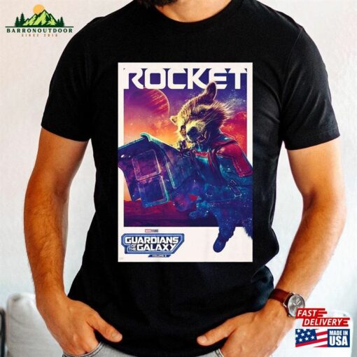 Rocket Poster Shirt Guardians Of The Galaxy Vol 3 Marvel Movie 2023 Unisex Hoodie