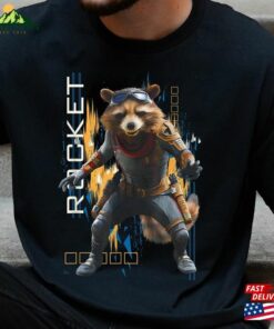 Rocket Raccoon Action Pose Graphic Shirt Guardians Of The Galaxy Marvel Movie 2023 Hoodie Classic
