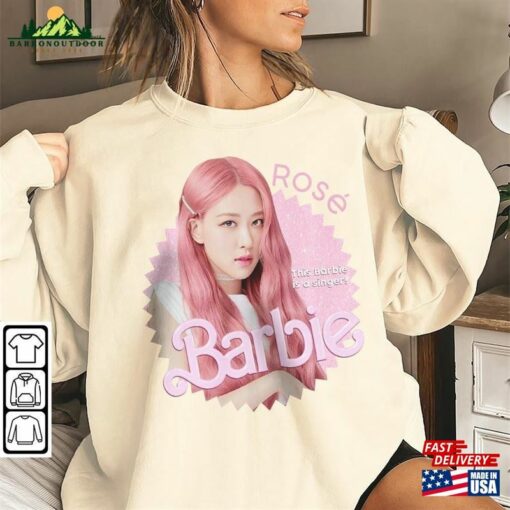 Rose Kpop Shirt Blackpink Sweatshirt Barbie Vintage Retro Graphic Tee Music Unisex Gifts Fan Hoodie T-Shirt