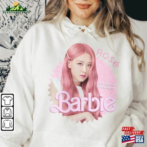 Rose Kpop Shirt Blackpink Sweatshirt Barbie Vintage Retro Graphic Tee Music Unisex Gifts Fan Hoodie T-Shirt