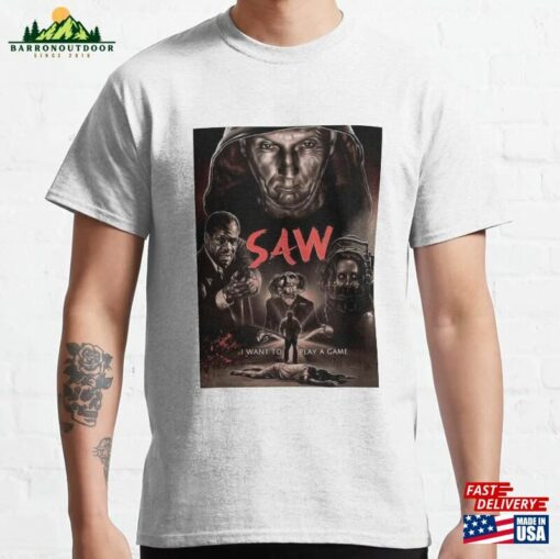 Saw Want To Play Poster Classic T-Shirt Hoodie Unisex