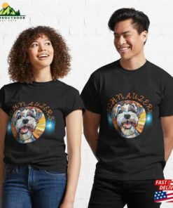 Schnauzers Stained Glass Design 3 Classic T Shirt Sweatshirt Unisex 3