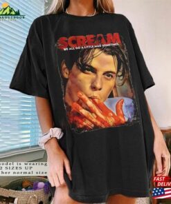Scream Horror Movie Billy We All Go A Little Mad Sometimes Vintage T-Shirt Halloween 2023 Crewneck Hoodie Unisex Scream Horror Movie Billy We All Go A Little Mad Sometimes Vintage T-Shirt Halloween 2023 Crewneck Hoodie Unisex
