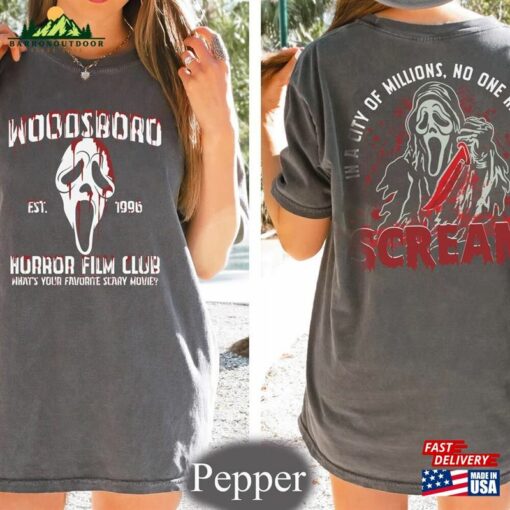 Scream Vintage Halloween Shirt Woodsboro Horror Film Club Ghost Face Classic Hoodie