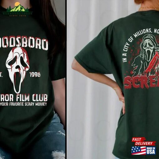 Scream Vintage Halloween Shirt Woodsboro Horror Film Club Ghost Face Classic Hoodie