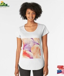 Seamless Pattern Of Watercolor Abstract Flowers Ai Generated Illustration Premium Scoop T-Shirt Classic Seamless Pattern Of Watercolor Abstract Flowers Ai Generated Illustration Premium Scoop T-Shirt Classic