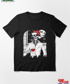 Smiling Skull Drinking Coffee Santa Ugly Christmas Skeleton T-Shirt Sweatshirt Smiling Skull Drinking Coffee Santa Ugly Christmas Skeleton T-Shirt Sweatshirt