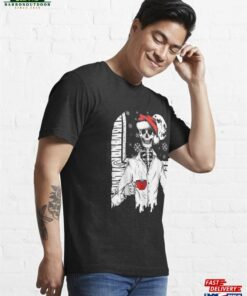 Smiling Skull Drinking Coffee Santa Ugly Christmas Skeleton T-Shirt Sweatshirt 3 Smiling Skull Drinking Coffee Santa Ugly Christmas Skeleton T Shirt Sweatshirt 4