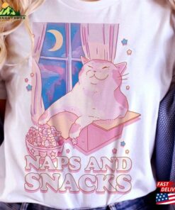 Snacks And Naps Anime Cat Unisex T Shirt Classic Snacks And Naps Anime Cat Unisex T Shirt Classic