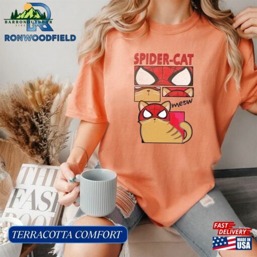 Spider Cat Comic Panels Comfort Colors® Shirt Man Miles Morales T-Shirt Unisex