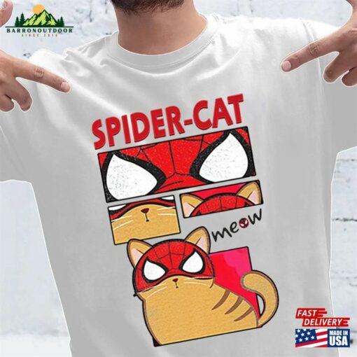 Spider Cat Unisex Heavy Cotton Tee Retro Sweatshirt T-Shirt