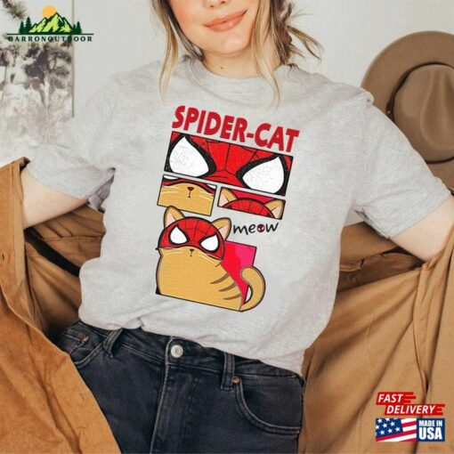 Spider Cat Unisex Heavy Cotton Tee Retro Sweatshirt T-Shirt