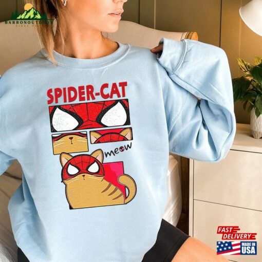 Spider Cat Unisex Heavy Cotton Tee Retro Sweatshirt T-Shirt