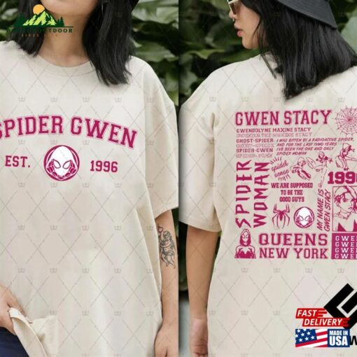 Spider Gwen 2 Sides T-Shirt Man 2023 Shirt Unisex Classic