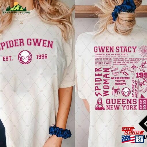 Spider Gwen 2 Sides T-Shirt Man 2023 Shirt Unisex Classic