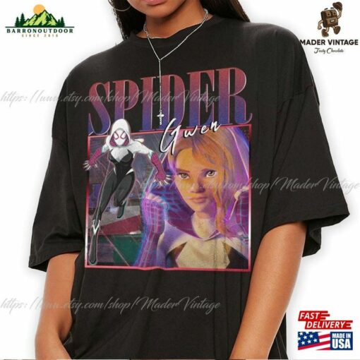 Spider Gwen Movie Shirt Stacy Verse 90S Y2k Vintage Retro Bootleg Hoodie 2023 Across The Graphic Tee Unisex