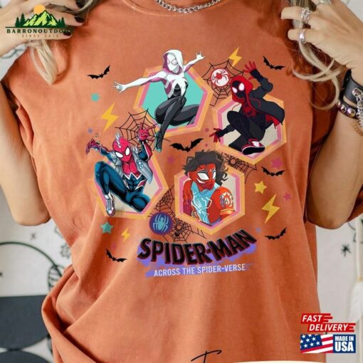 Spider Man Across The Verse Characters Comfort Colors Shirt Classic Unisex